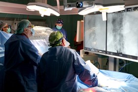 Intervento di chirurgia vascolare con il supporto del nuovo angiografo